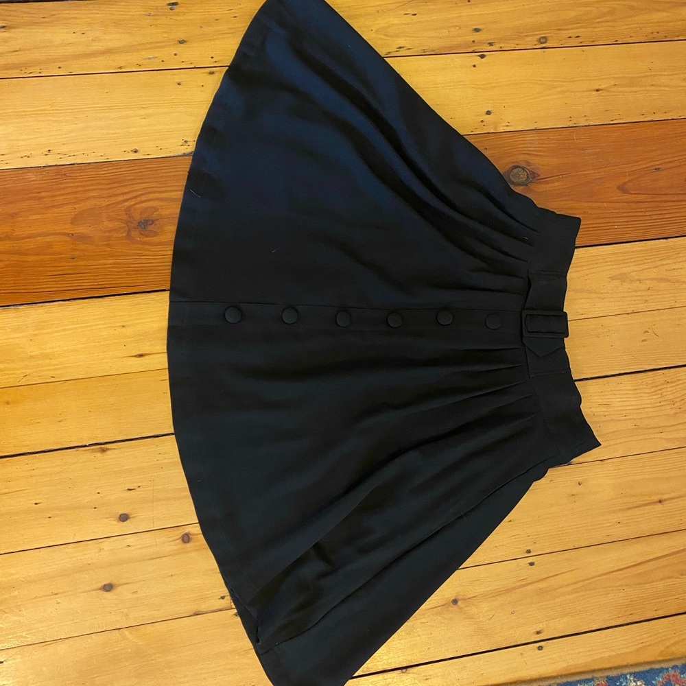 Elegant Black Buttoned Skirt